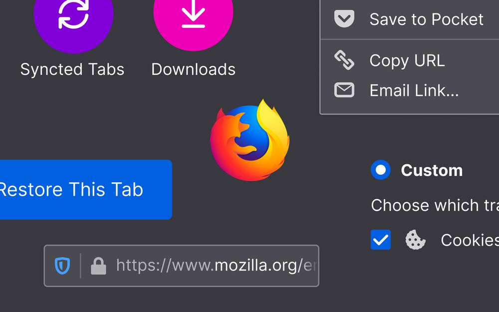 Selection of Firefox components